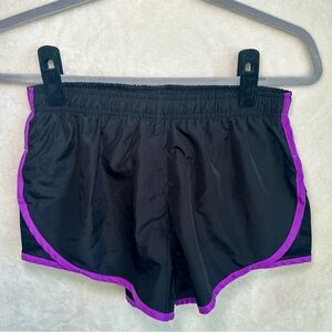 Women's‎ 90 Degree By Reflex Black Purple Trim Lined Running Shorts Sz Small